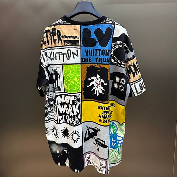 セール新作ルイヴィトン 偽物 プリントコットンTシャ ツ半袖 1AFB87